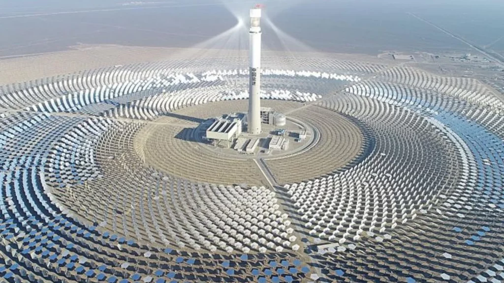 Aerial view of hani solar thermal power plant in China