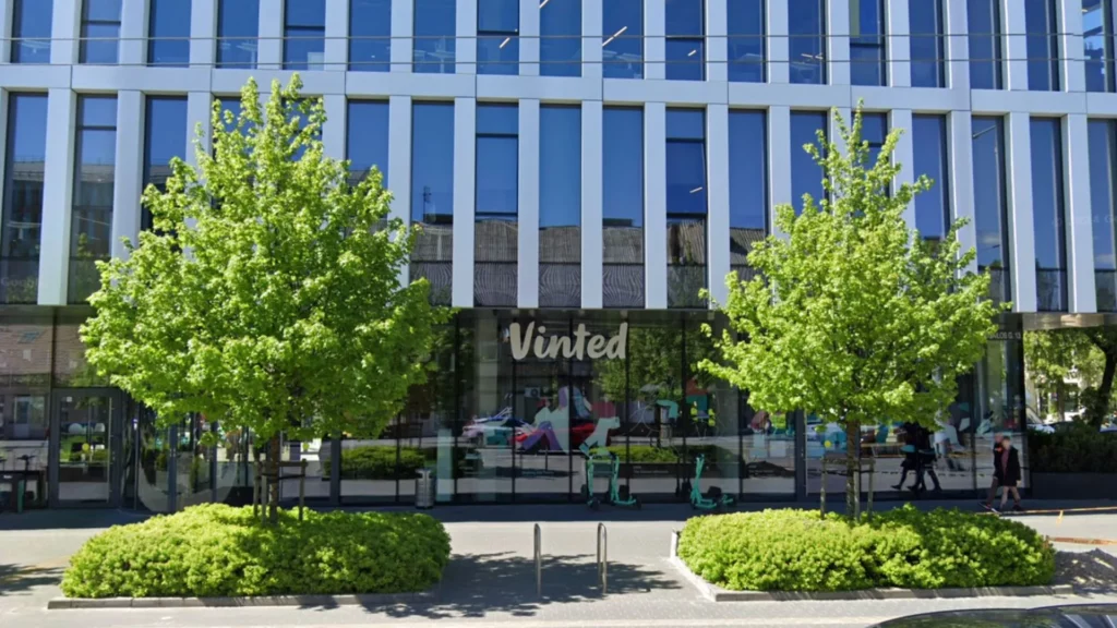 Street level view of Vinted office building in Vilnius