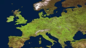 Satellite image of european continent