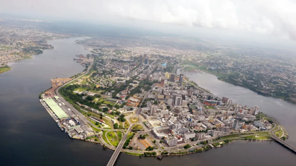 aerial view of abidjan