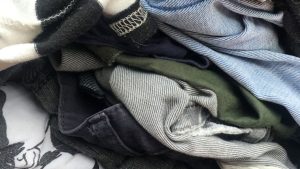 Closeup of various textiles and garments