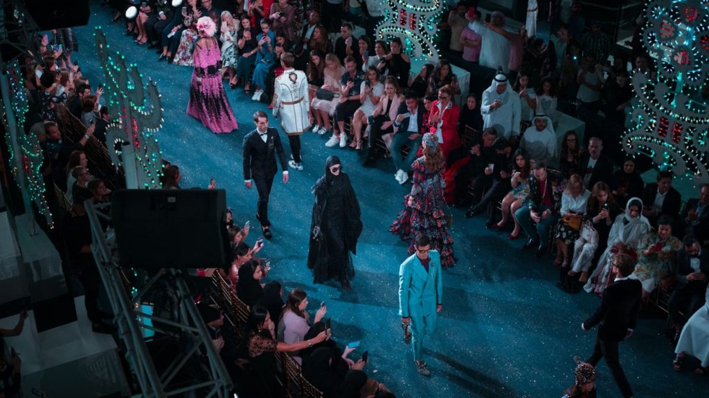 Fashion show catwalk from above