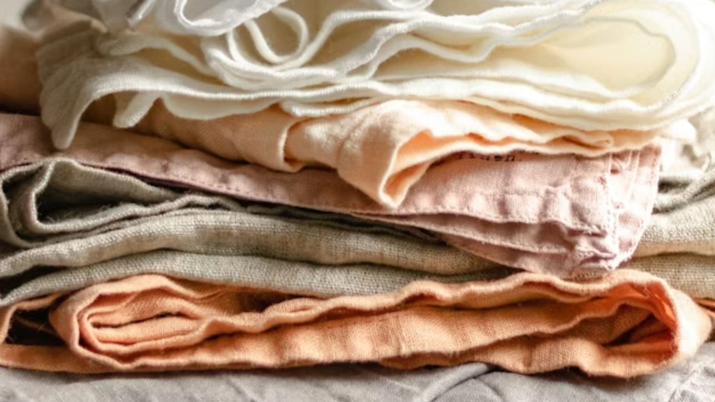 Pile of textiles close up