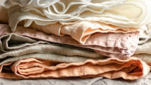 Pile of textiles close up