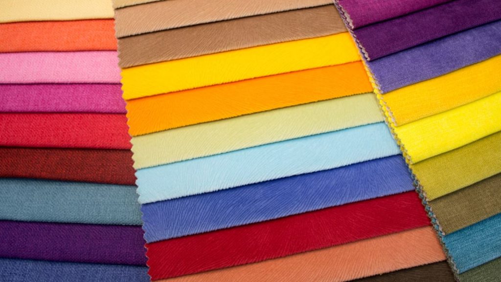 Colorful textile swatches